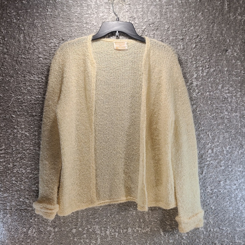 Vintage PENDLETON Open Cardigan Pure New Wool Oatmeal‎ Size 36